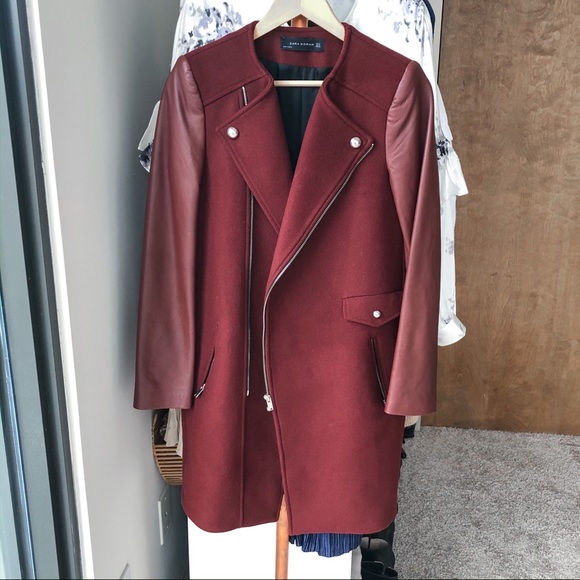 zara maroon coat